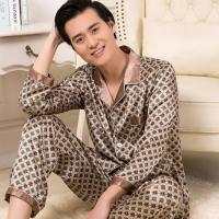 Pijama de Diseñador para Hombres Conjunto de Dormir de Seda de Hielo Delgado - details 28