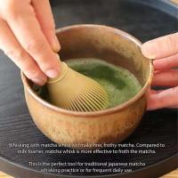 Resina reutilizable para té Matcha, cepillo de plástico en polvo verde con agitador, agitador Matcha, 1 ud. - details 3