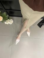 Zapatos de tacón alto plateados puntiagudos para mujer stiletto back zapatos individuales vacíos nuevos con falda bolsa cabeza sandalias zapatos de mujer - details 29