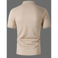 Temu Shein Camiseta para hombre Camisa con cuello Verano Color sólido Manga corta - details 8