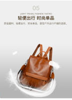 Mochila pequeña informal simple para mujer, bolso de hombro de cuero PU suave, bolso de trabajo vintage para mujer - details 8