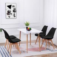 Juego de Mesa de Comedor y Sillas, 1 Mesa Redonda de 80 cm + 4 Sillas Blancas, de Diseño Nórdico - details 46