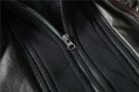 Chaqueta de cuero para motocicleta cortavientos con cremallera y cuello levantado de PU para hombre, informal, ajustado, de lana, para invierno, Otoño e Invierno - details 11