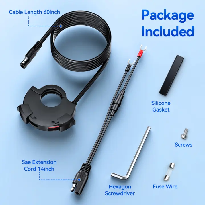 Anchtek-cargador USB para manillar de motocicleta QC3.0, carga rápida, 12/24V, resistente al agua, soporte de montaje, cargador de teléfono para cámara - 1