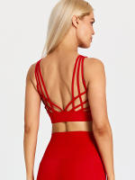 SHINBENE-Sujetador deportivo con tirantes para mujer, sostén deportivo con escote en V, espalda cruzada, acolchado, entrenamiento, Yoga - details 44