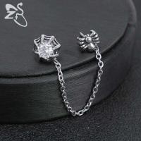 Pendientes de borla de cadena Punk de doble cruz ZS, Piercing de oreja de roca gótica, joyería de motocicleta para hombre, pendientes de circonita CZ - details 9