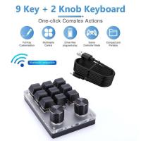 9 Keys 2 Knobs ro Custom Gaming Keyboard Knob Programmable One-handed nical Keypad Hotswap ropad for PS Draw - details 1