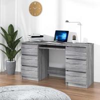 Escritorio Mesa Trabajo Estudio Muebles de Oficina Despacho Ordenador Decoración Capacidad de Almacenamiento de Madera Contrachapada Roble - details 24
