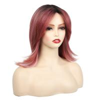 Pelucas en capas ombré gris oscuro con flequillo, extensión de cabello, peluca Bob en capas recta falsa, cabello sintético corto transpirable destacado - details 10