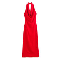 Midi plisados de moda con espalda abierta y color crema en estilo para mujer - details 1