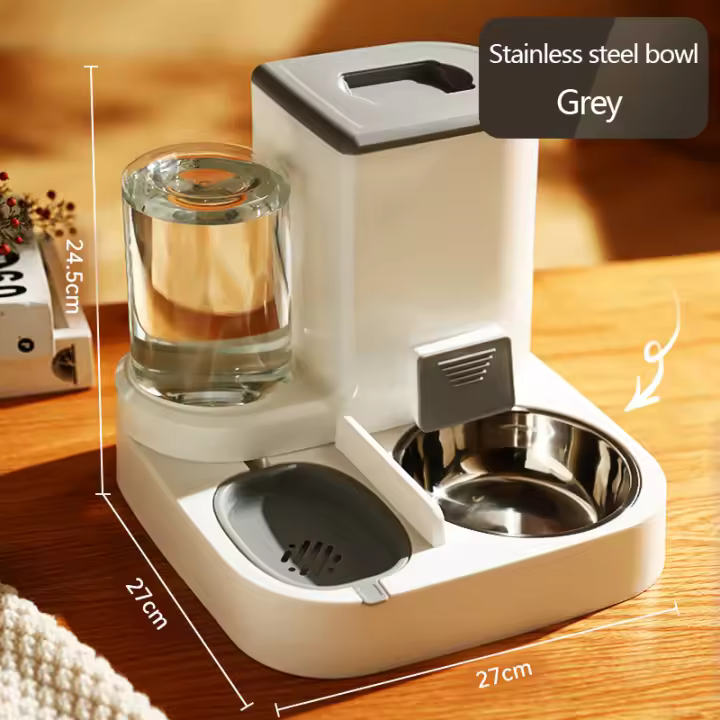 Alimentador automático para gatos y mascotas, dispensador de agua de gran capacidad, separación seca y húmeda, contenedor - 1