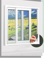 Microperforada Universal para Ventanas, Malla lavable, Ajustable en rojo, Ventana de malla magnética, Protección total - details 5