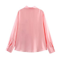 Conjunto de Verano para Mujer OUWU Blusas de Satén con Estampado de Moda Un Solo Pecho - details 3