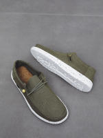 Zapatos de lona de hombre de talla grande para primavera y verano, estilo casual, ligeros y de un solo pedal. - details 3