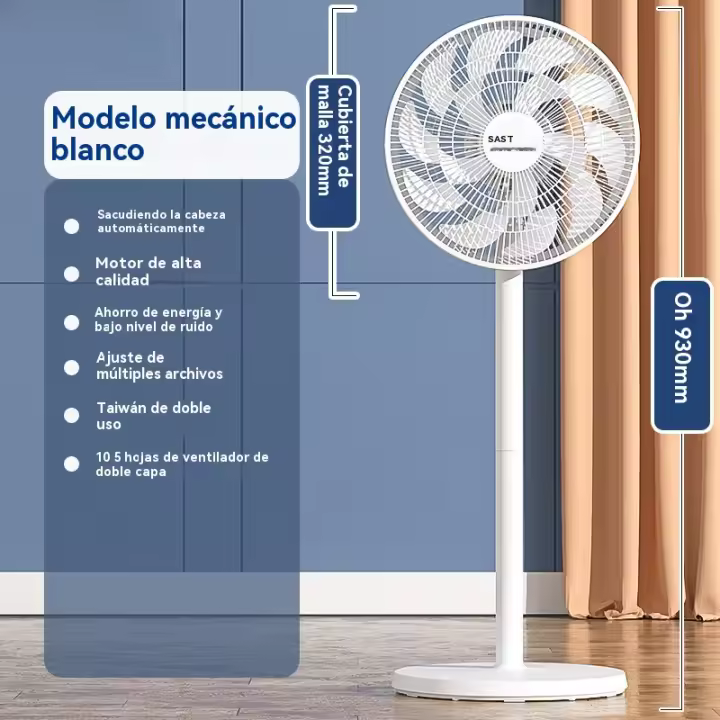 Ventilador Eléctrico Silencioso para el Hogar Ventilador de Piso Grande con Control Remoto - 1