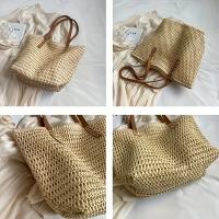 Bolso de Playa de Paja a la Moda Bolso de Viaje con Cierre de Cremallera - details 10