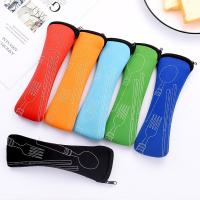 Juego de cubiertos portátiles de acero inoxidable con estuche, cuchillos para carne, tenedor, cuchara, vajilla de Camping familiar, 3 piezas - details 5