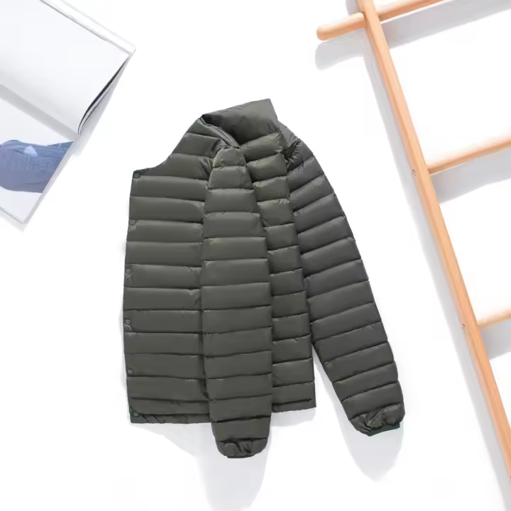 Chaqueta de plumón ultraligera para hombre, abrigo ligero portátil Delgado a prueba de viento, Forro cálido - 1