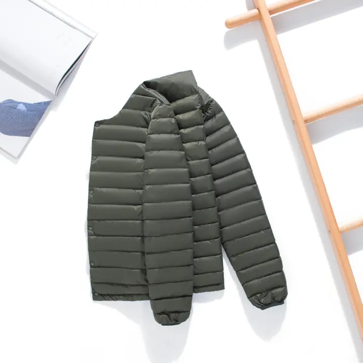 Chaqueta de plumón ultraligera para hombre, abrigo ligero portátil Delgado a prueba de viento, Forro cálido - 1