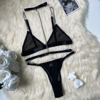 Nuevo estilo transparente para mujer, cadena de metal de malla transparente, conjunto de ropa interior sexy e interesante, sujetador sin espalda, conjunto de sujetador Langerie - details 15