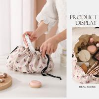 Bolsa de maquillaje con cordón de gran capacidad, bolsa de aseo de viaje impermeable con cordón, bolsa interior de clasificación con estampado de frutas - details 2