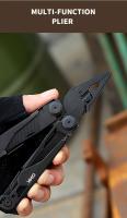 1 multiherramienta GHK 22 en 1 con cuchillo plegable, alicates, cortador de cables, tijeras, sierra, clip para cinturón, alicates, llave hexagonal múltiple - Acero inoxidable - Para hombres - Ideal para trabajo, EDC, camping, mochilero, supervivencia - Gr - details 16