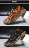 2022 Nuevas sandalias de zapatos de malla para exteriores cosidas a mano de playa informal para hombres grandes - details 4