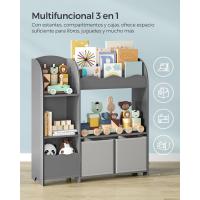 Organizador de Juguetes y Libros para Niños Estante de Almacenamiento Multifuncional con 2 Cajas - details 11