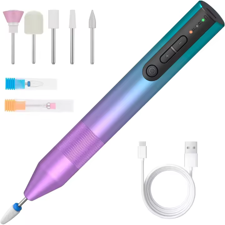 Taladro eléctrico inalámbrico para uñas, máquina de perforación recargable para uñas de Gel acrílico, kit de lima de uñas eléctrica portátil - 1