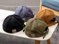 Men's Fashion Hip Hop Adjustable Metal Buckle Skull Cotton Brimless Hat Ideal Choice For Gifts - details 4