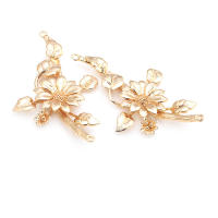 4 Uds. Colgantes de flores de latón de Color platino, suministros para hacer joyas de alta calidad, collar, pendientes, accesorios para mujer - details 27