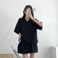 Traje deportivo de mujer con cremallera de color sólido, verano 2025, nuevo, holgado, delgado, top y pantalones cortos casuales de dos piezas. - details 6