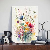 Pintura en Lienzo Boho de Flores Salvajes con Marco JUBEER Decoración Artística para Dormitorio y Hogar Material de Lienzo - details 8