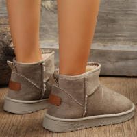 Botas de nieve cortas de fondo plano, botas de algodón para nieve con pie de gamuza cálidas apiladas y engrosadas - details 3