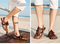 Sandalias suaves de verano para hombre, zapatillas informales de cuero para exteriores, antideslizantes, ligeras y cómodas, zapatos deportivos de playa - details 19