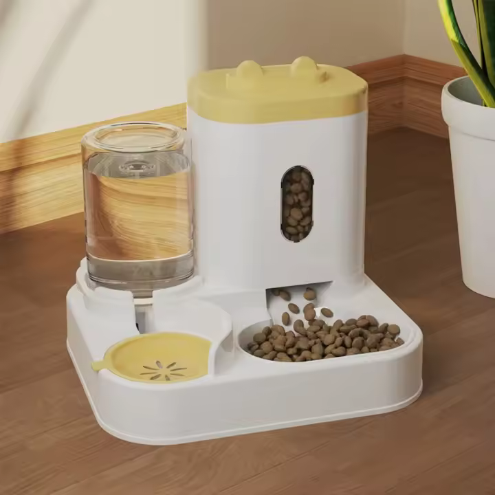 Comedero Automático para Mascotas de Gran Capacidad Fuente de Agua, Dispensador de Tazas para Perros y Gatos, Contenedor de Almacenamiento Inteligente - 1