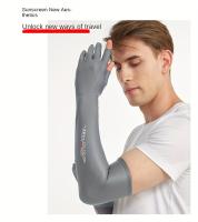 Mangas de protección solar de fibra para hombre verano, 100% spandex de alto estiramiento de color sólido, guantes de deportes al aire libre antideslizantes de refrigeración, cubiertas de dos dedos para ciclismo, pesca, conducción, uso de teléfono - details 6