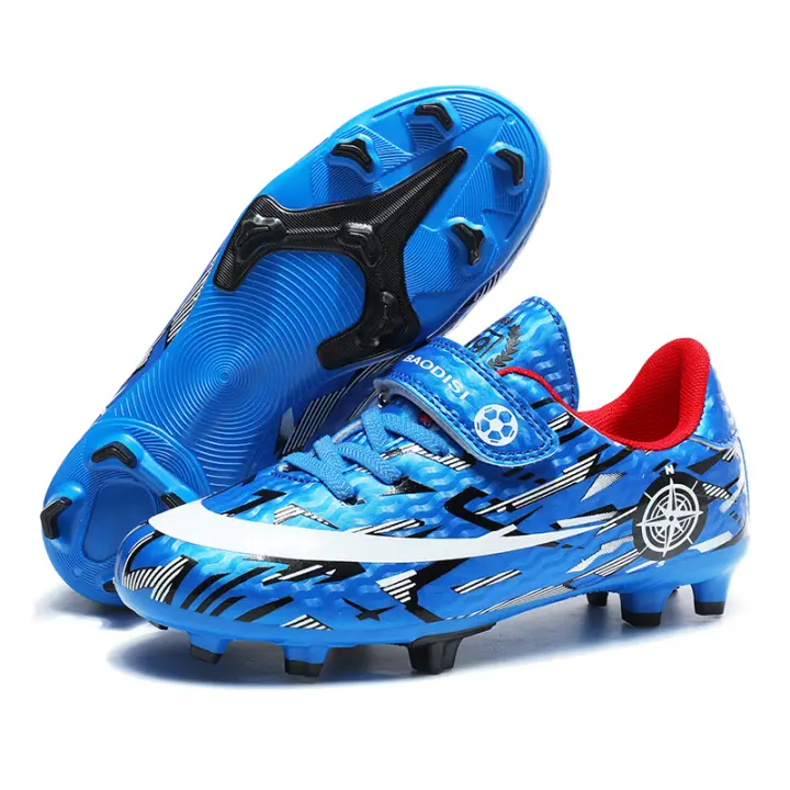 Tacones altos de fútbol para niños y niñas, calzado deportivo para exteriores, azul - 1