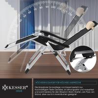Tumbona Plegable y Resistente |   Silla de Jardín, Capacidad de 200 kg, Acolchado Ergonómico Extra Ancho, Respaldo Ajustable, Almohada para el Cuello y Portavasos Beige - details 4