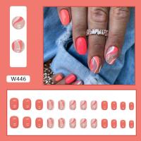 Uñas Postizas Verdes Con Patrón De Leopardo Cortas Y Redondas Completo Cubiertas Francesas Desmontables Para DIY Y Salón 24PCS - details 4