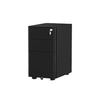 Cajonera de Oficina con 3 Cajones, Armario Archivador Metalico con Ruedas, Móvil Mueble Oficina Archivador con Cerradura y Llave para Carta/A4, Negro, 46 x 30 x 59cm - details 13