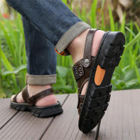 Zapatillas de hombre nuevas de verano con suela suave para papás de mediana edad y mayores, sandalias de playa de doble propósito para hombre - details 6