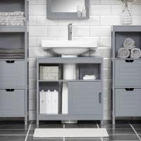 Armario de Baño de Suelo Blanco Estante y Puertas Correderas 60 x 30 x 60 cm - details 13