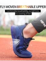 Zapatos de seguridad transpirables para hombre, botas de trabajo con puntera de acero, zapatos de seguridad indestructibles a prueba de pinchazos, zapatillas ligeras y cómodas - details 25