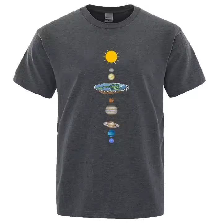 Camiseta de Hombre con Estampado de Planeta del Sistema Solar Ajuste Suelto, Mangas Regulares, Diseño de Espacio, Ropa de Moda Casual, Talla Grande - 1