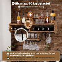 Estante de Vino en la Pared, Almacenar Botellas, Estante de exhibición de Vidrio de Vino y Botella de Vino Montado, Ideal para Botellas de Vino, champán, estantería - details 5