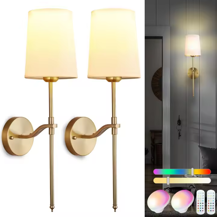 Apliques de pared con pilas, juego de 2 - 1