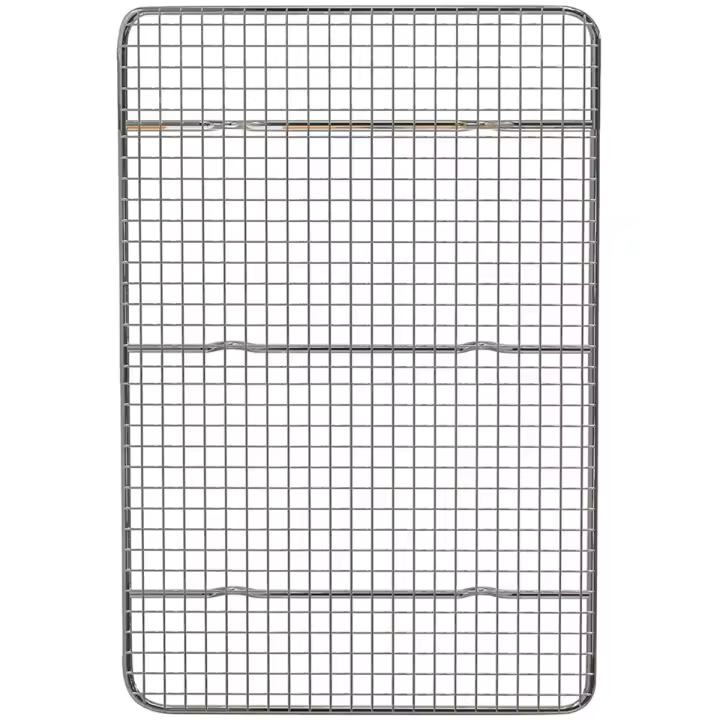Estante de enfriamiento y horneado, se adapta a la sartén de hoja de cuarto, acero inoxidable, estante de alambre para hornear galletas y Bacon para horno, 39x28CM - 1