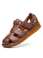 Nuevas sandalias de cuero genuino a la moda para hombres, zapatos de playa informales, calzado para hombres con suela de nailon utilizable de dos maneras - details 2