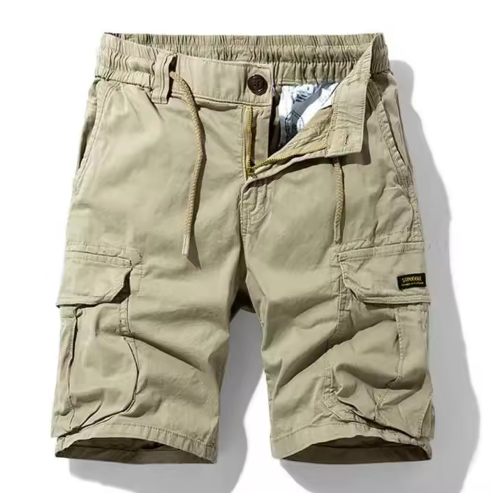 Pantalones cortos casuales de algodón de verano con múltiples bolsillos para hombre, pantalones cortos para correr transpirables para hombre - 1